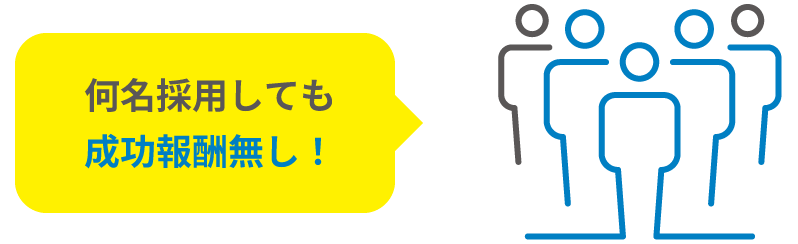 何名採用しても成功報酬無し！